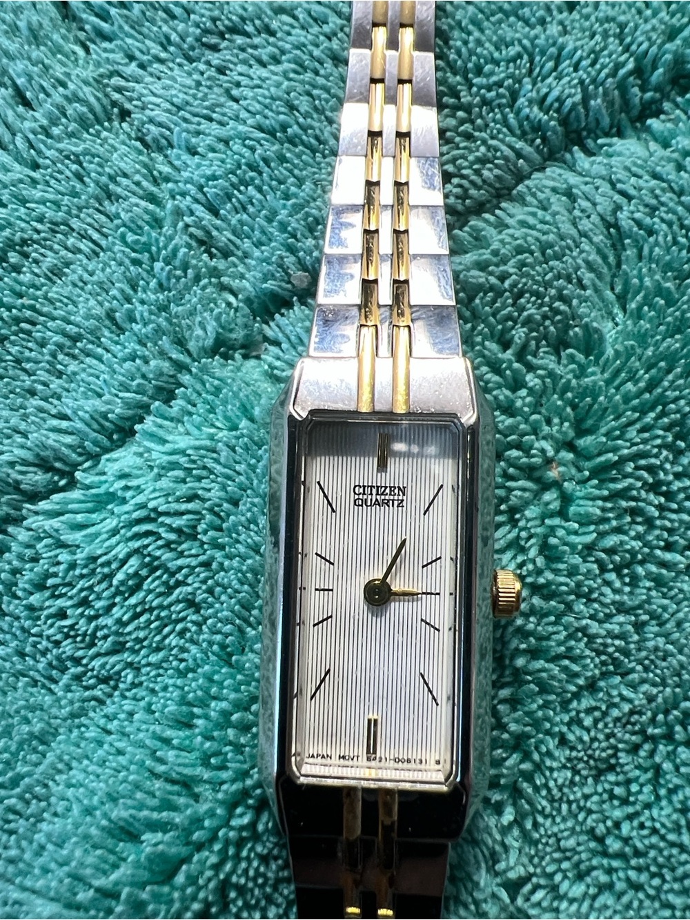Citizen Two-Tone Rectangular Dress Watch - Silver and Gold